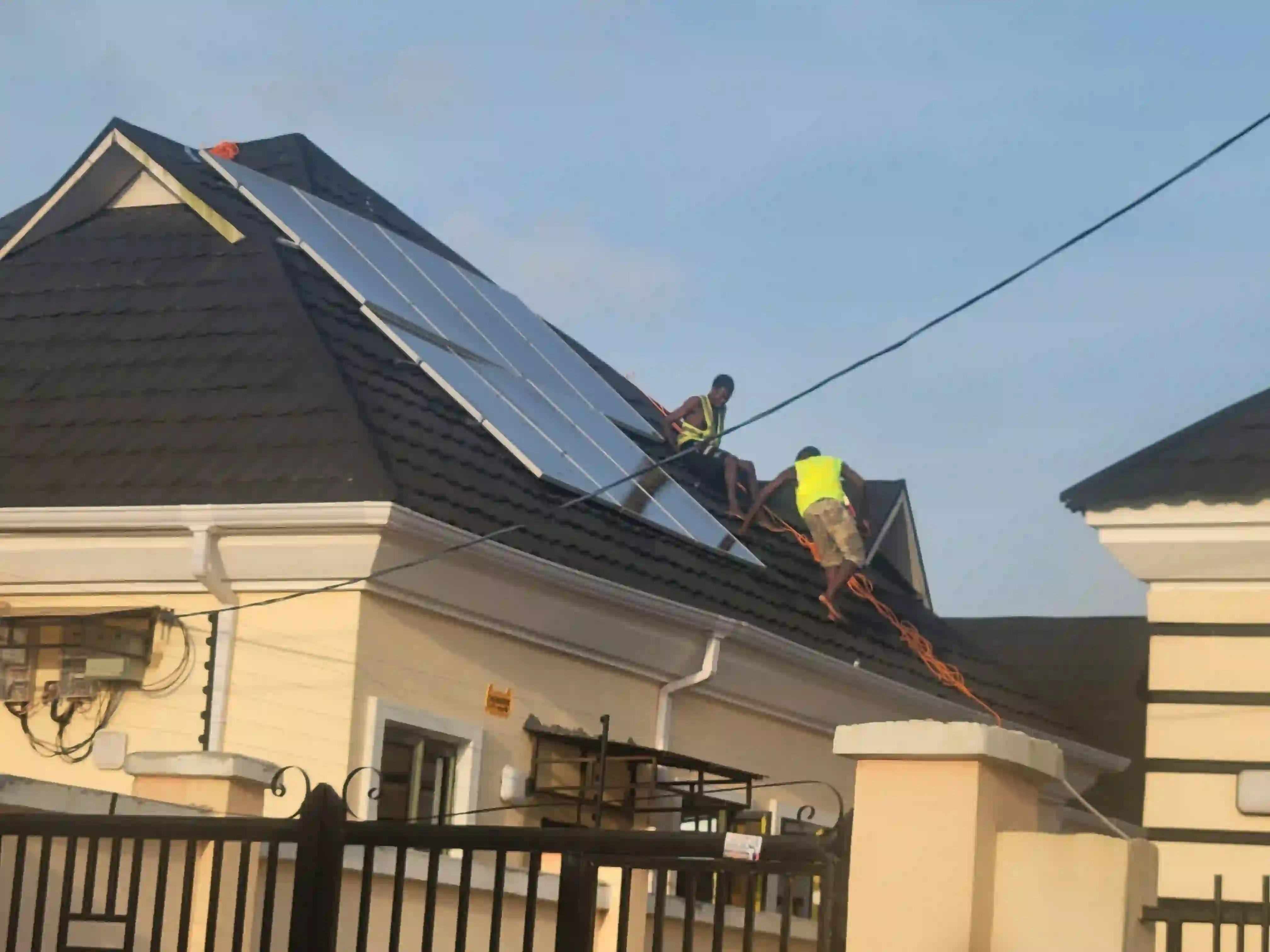 Drone view of solar installation